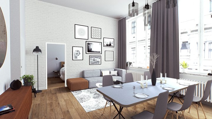 Scandinavian Apartment - Baked Scene